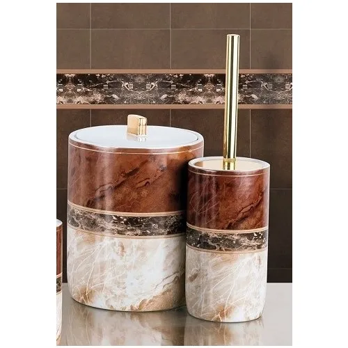 

Primanova Garnsey Brown Garbage Bucket + Toilet Brush Set