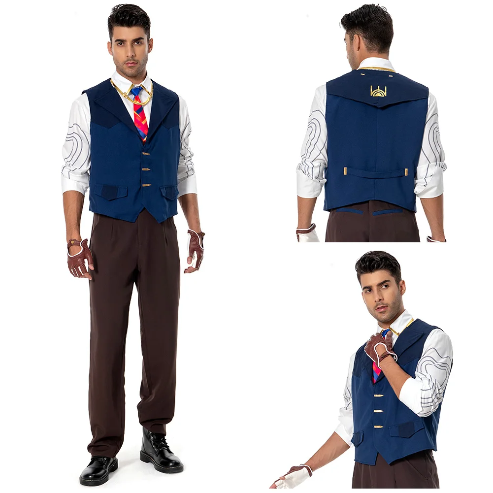 

VALORANT Chamber Cosplay Costume Uniform Pants Vest Shirt Necktie Men Adult Outfits Halloween Carnival Suit