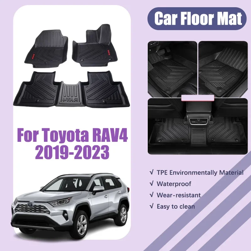 

RHD Car Floor Mats For Toyota RAV4 2019-2023 XA50 2020 2021 Dirt-resistant Foot Waterproof Pad Custom Liner Mat Car Accessories