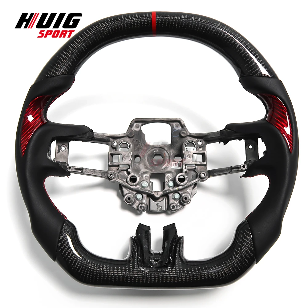 Volante Personalizzato In Fibra Di Carbonio Per Ford Mustang S550 Ecoboost 5.0 Gt Coyote 2.3 Gt Premium Bullitt Coupe Gt350 V6 V8
