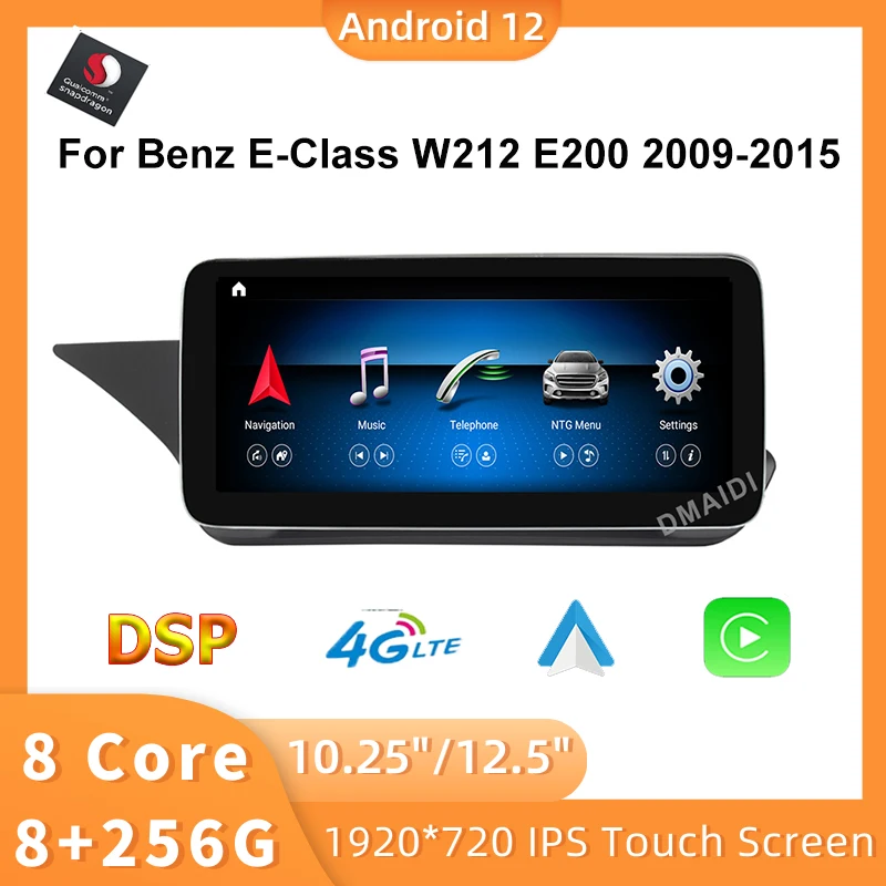 

Snapdragon Android 12 8+128G Car Multimedia GPS For Mercedes Benz E Class W212 E200 E230 E260 E300 S212 2009-2016