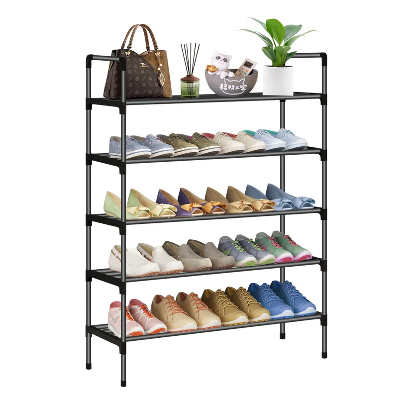 Simple Black Layers Morden Style Metal Shoe Shelves On Hot Sales 2