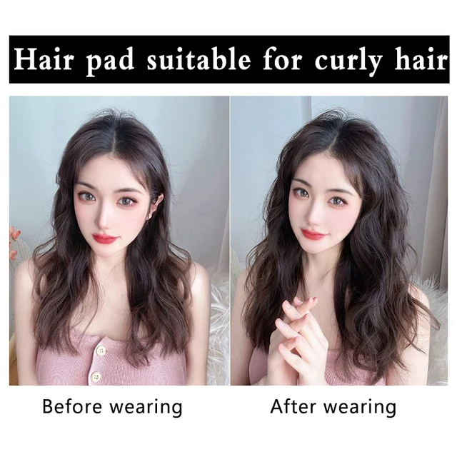 Synthetic Hair Curly hair 25cm Mini Hair Pad Hair Natural Black Brown Hair Extension Clips In Hairpiece For Women Hair Wig 2
