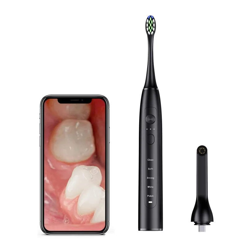 초음파 전동 칫솔 성인용 지능형 타이머 칫솔 치아 청소 및 미백 5단계 USB 충전 칫솔
