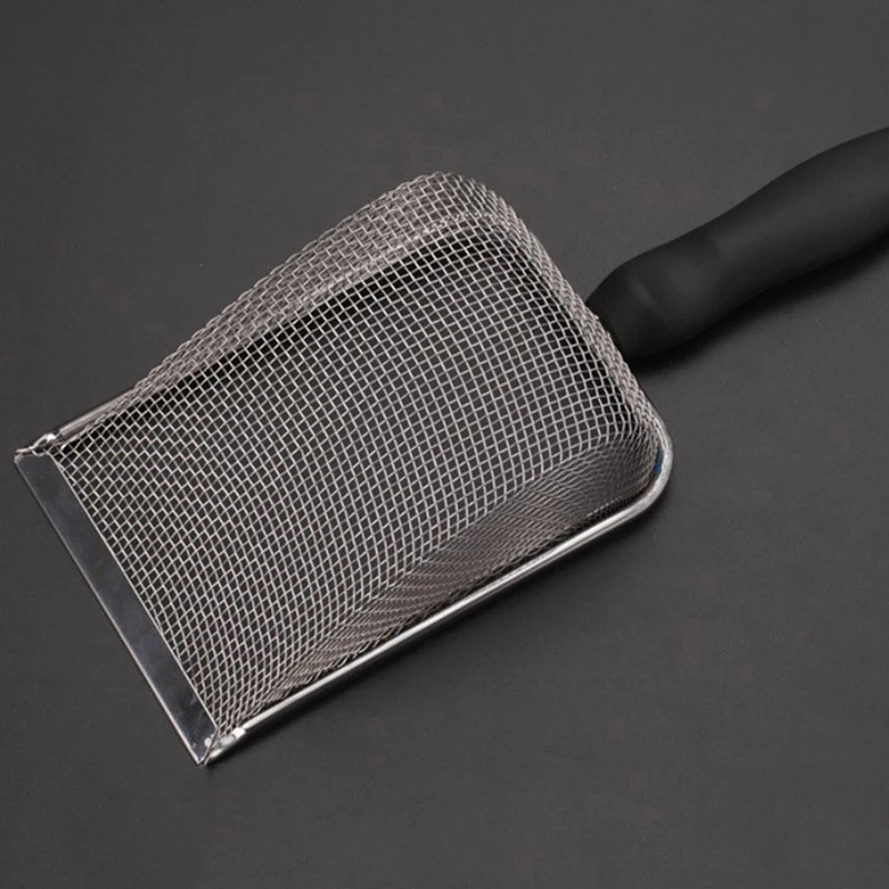 Pet Cleaning Tools Stainless Steel Feces Shovel Net Cat Litter Shovel Reptiles Lizard Sand Mesh Screen Fecal Spoon