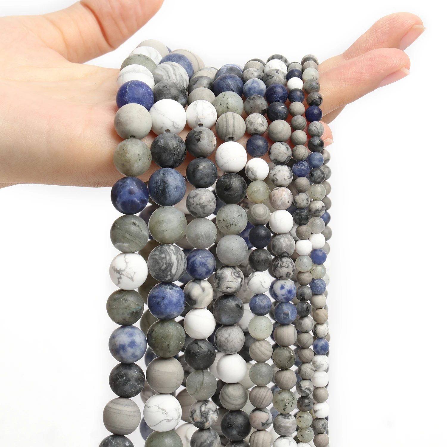 

4-10mm Natural Matte Mix Stone Beads Round Loose Spacer Beads Charms Jewelry Making Diy Bracelet Necklace Accessories Supplies
