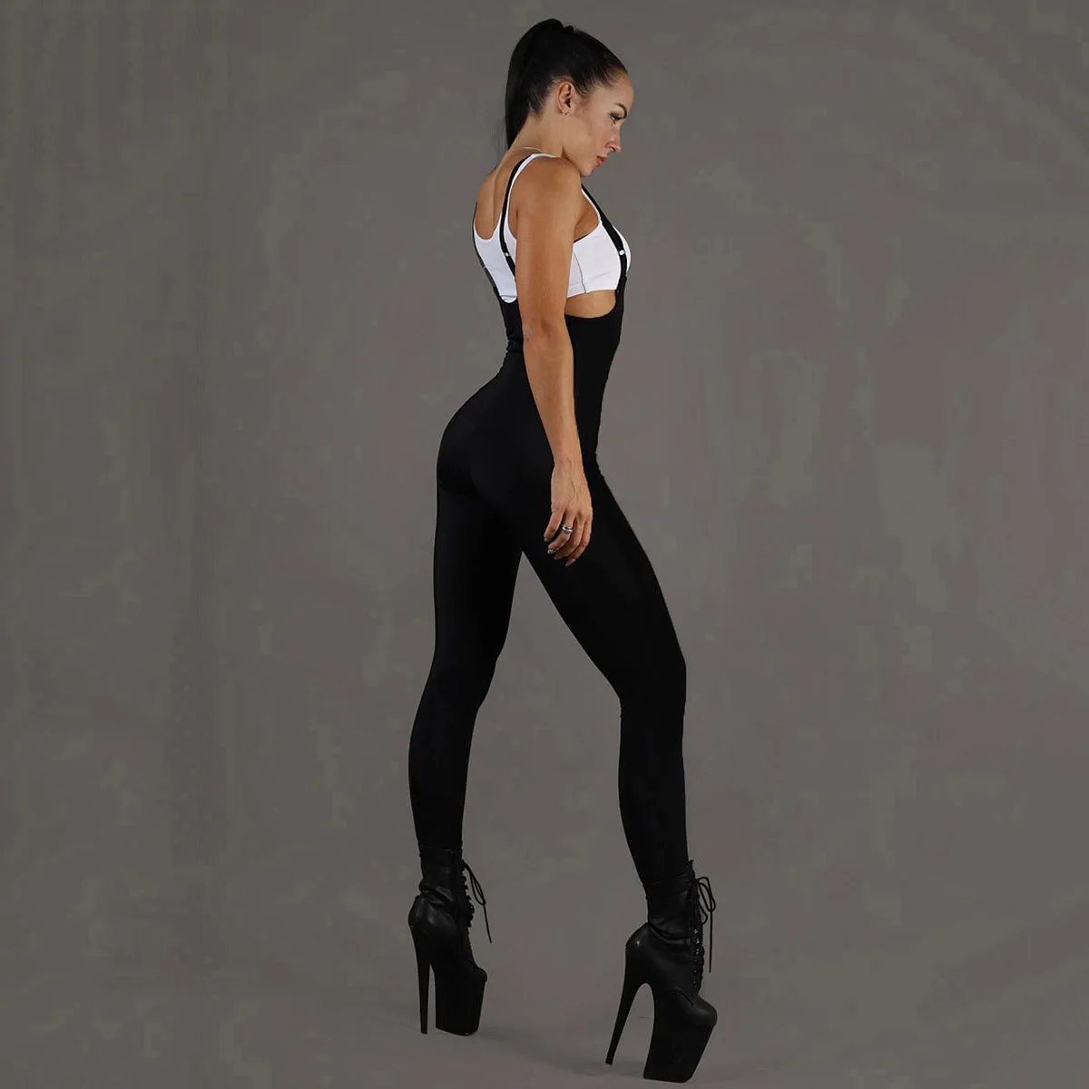 Oshoplive Solid Color Wrap Spaghetti-Neck Backless Jump Suits for Women Going Out Backless Fitness Sexy Sports Ladies Jumpsuits