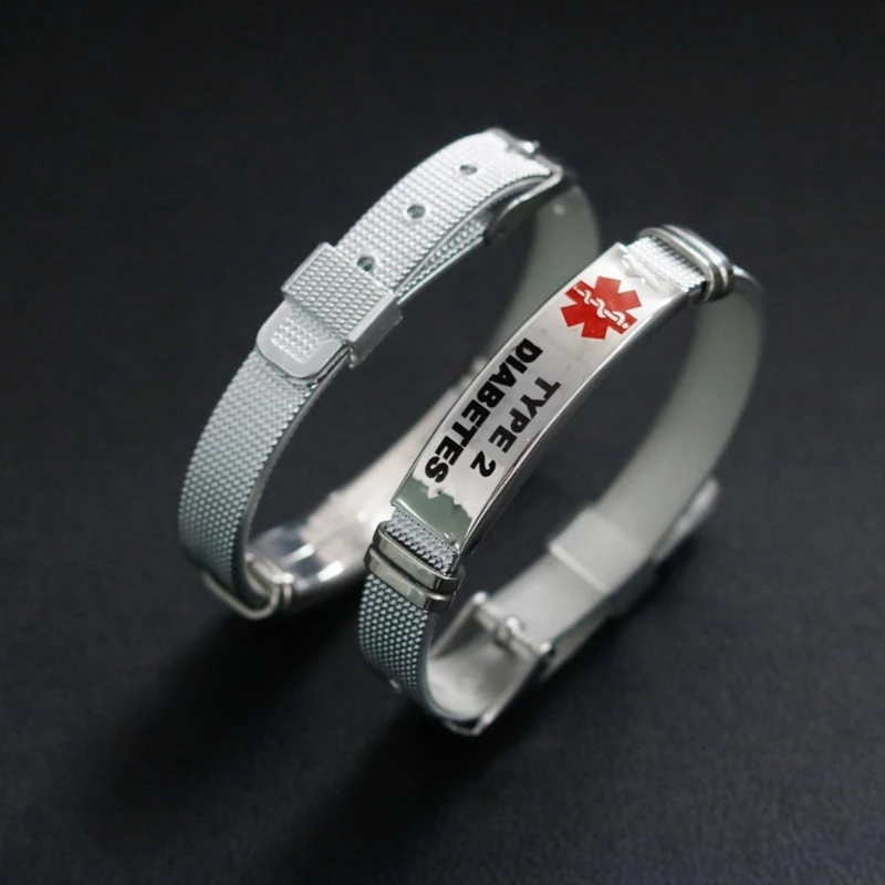 Stainless Steel Medical Alarm Adjustable Bracelet 1