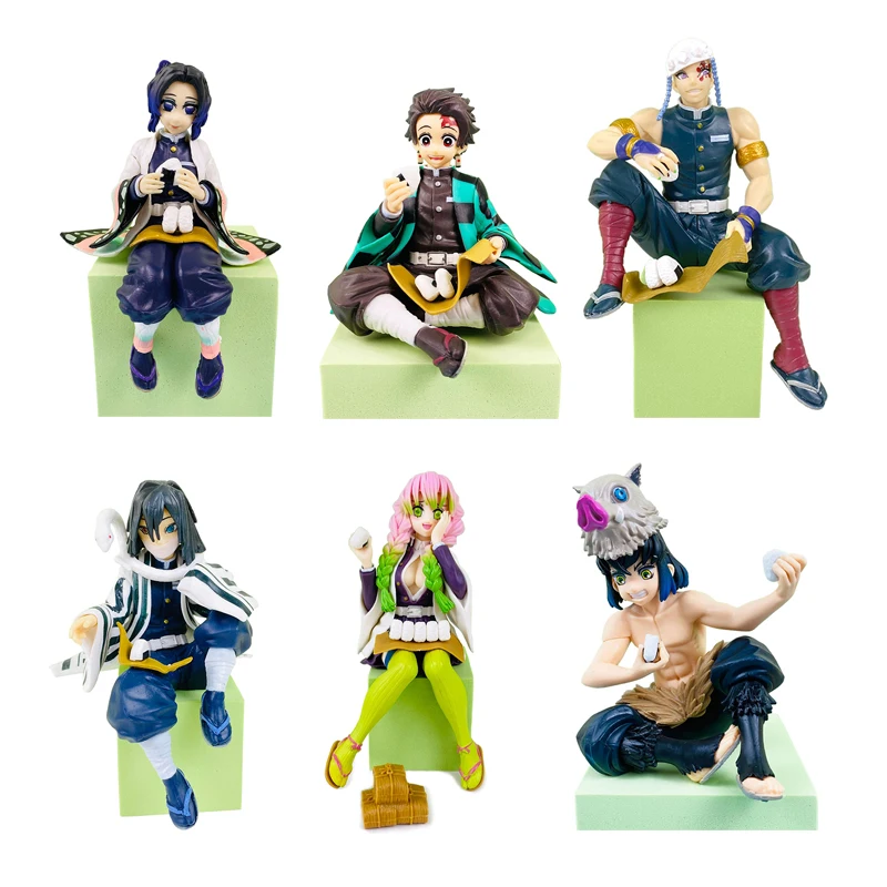 12Style Demon Slayer Anime Figure Kimetsu No Yaiba Cartoon Tanjirou Zenitsu Inosuke Shinobu Miritsu Figurine Decorative Doll Toy
