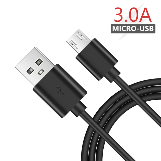 Cable micro USB, paquete de 3 cables de carga Android de 10 pies, cable  largo de nailon trenzado de sincronización y carga rápida compatible con