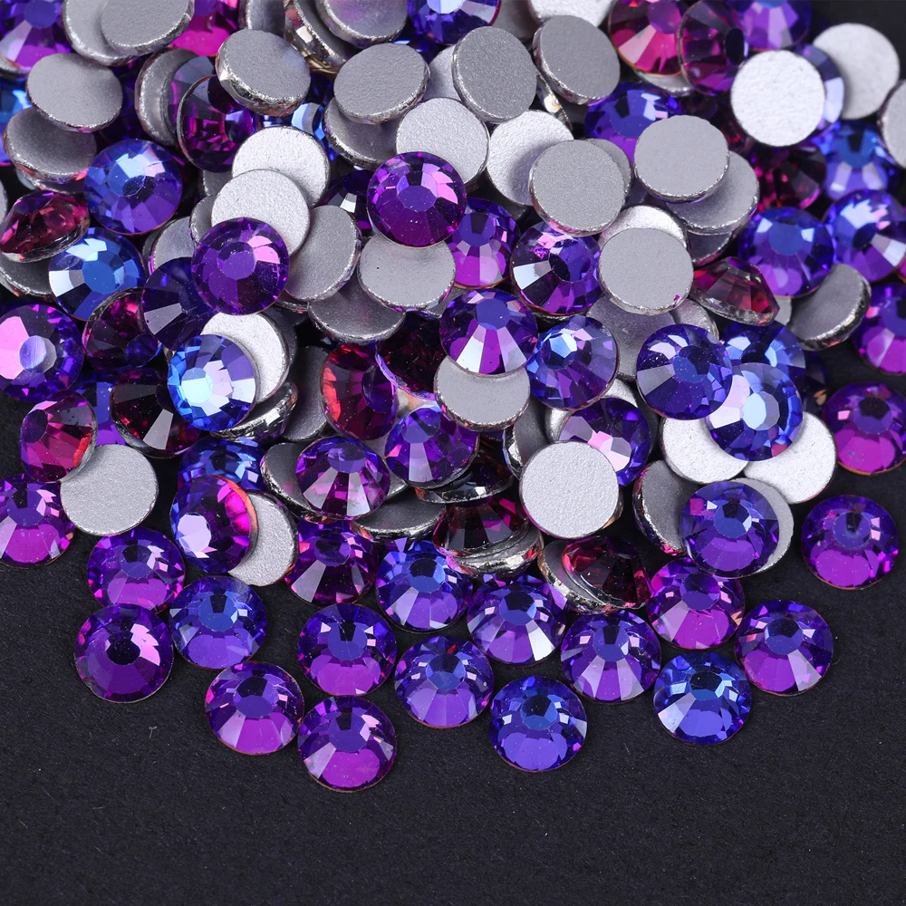 VC-beschichtete farbige Kristall-Strass-Steine, nicht heißfixierbare Glas-Strass-Steine für Nagelkunst-Dekorationen – Detail 6