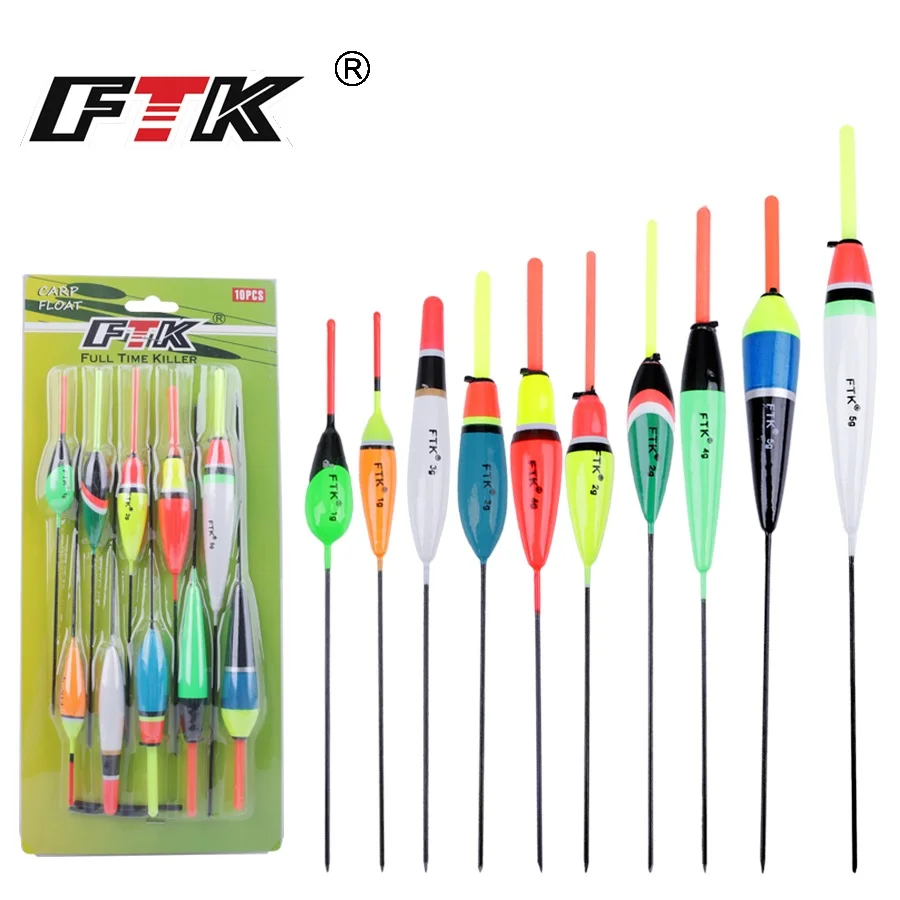 FTK 10PCS Barguzinsky Fir Fishing Float Luminous Light Stick 16cm-21.5cm 1g 2g 3g 4g 5g Vertical Buoy Carp Fishing Accessories