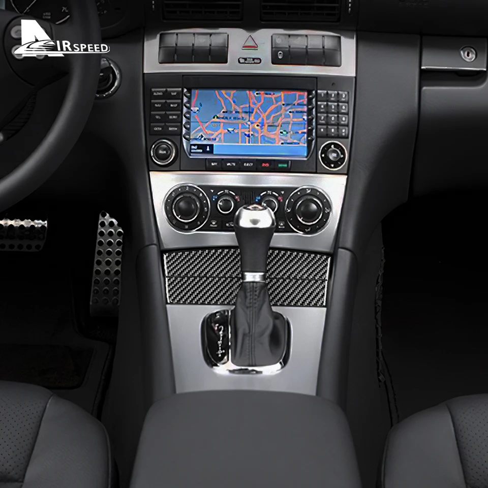 For Mercedes-Benz C Class W203 2005 2006 2007 Car Dashboard Central Air Conditioner Carbon Fiber Cover Trim – buy at low prices in the online store