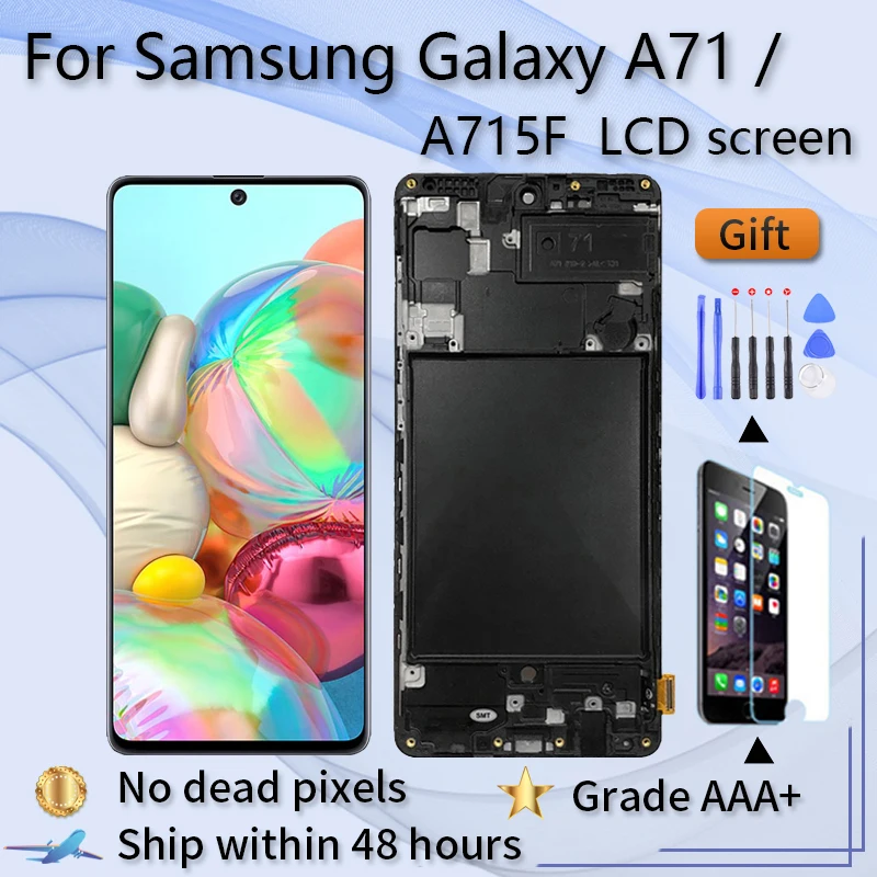삼성 갤럭시 A71 LCD 및 터치 스크린 디지타이저 LCD 디스플레이 삼성 A71 화면 교체 A715 A715F A715FD ...