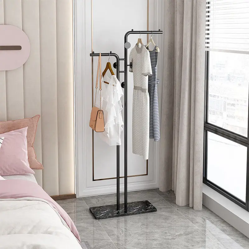 Nordic Marble Base Golden Clothes Hanger Quality Store Display Live Broadcast Dressing Hats Bags Storage Rack Bedroom Furniture