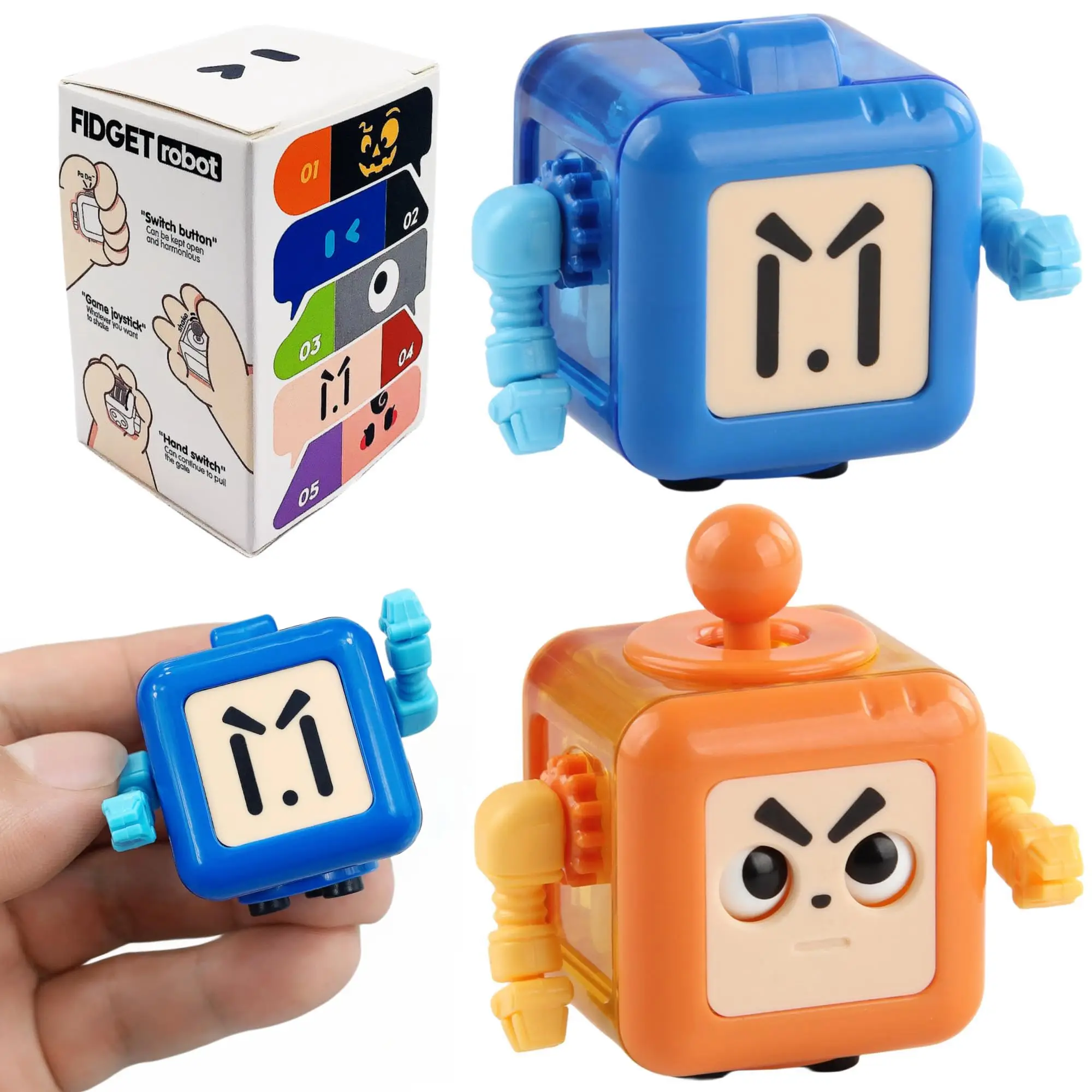 Kids Stress Relief Robots Fidget Toys Magic Cube Anti-stress Hand-Held for Adults Autism Gifts Killing Time Cool Fidget Block fidget toys anti stress toys magic puzzle cube
