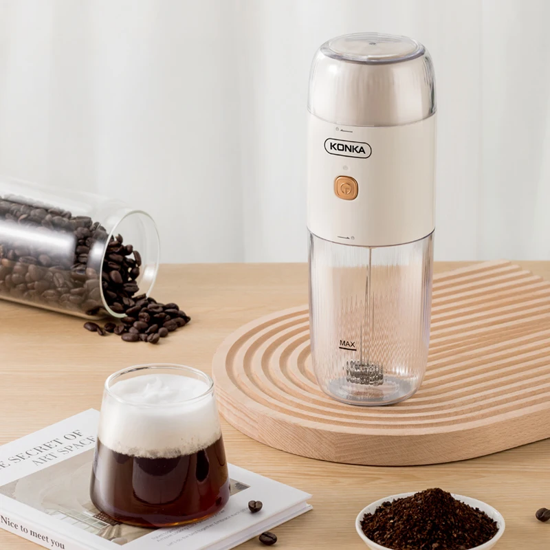 KONKA New Electronic Milk Frother For Making Latte Electric Conical Burr Coffee Mixer Coffee Bean Grinding For Home Kitchen 5
