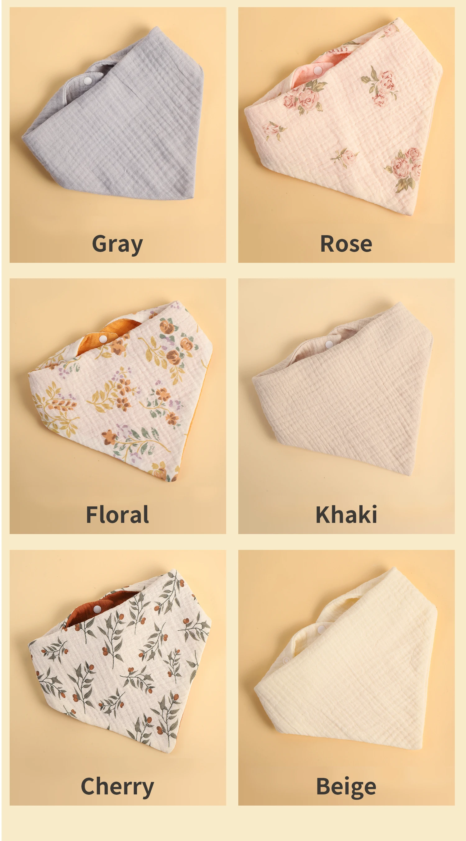 Infant Cotton Bibs Newborn Triangle Scarf Feeding Saliva Towels Baby Waterproof Pinny Bandana Burp Shower Cloth 4 Layers