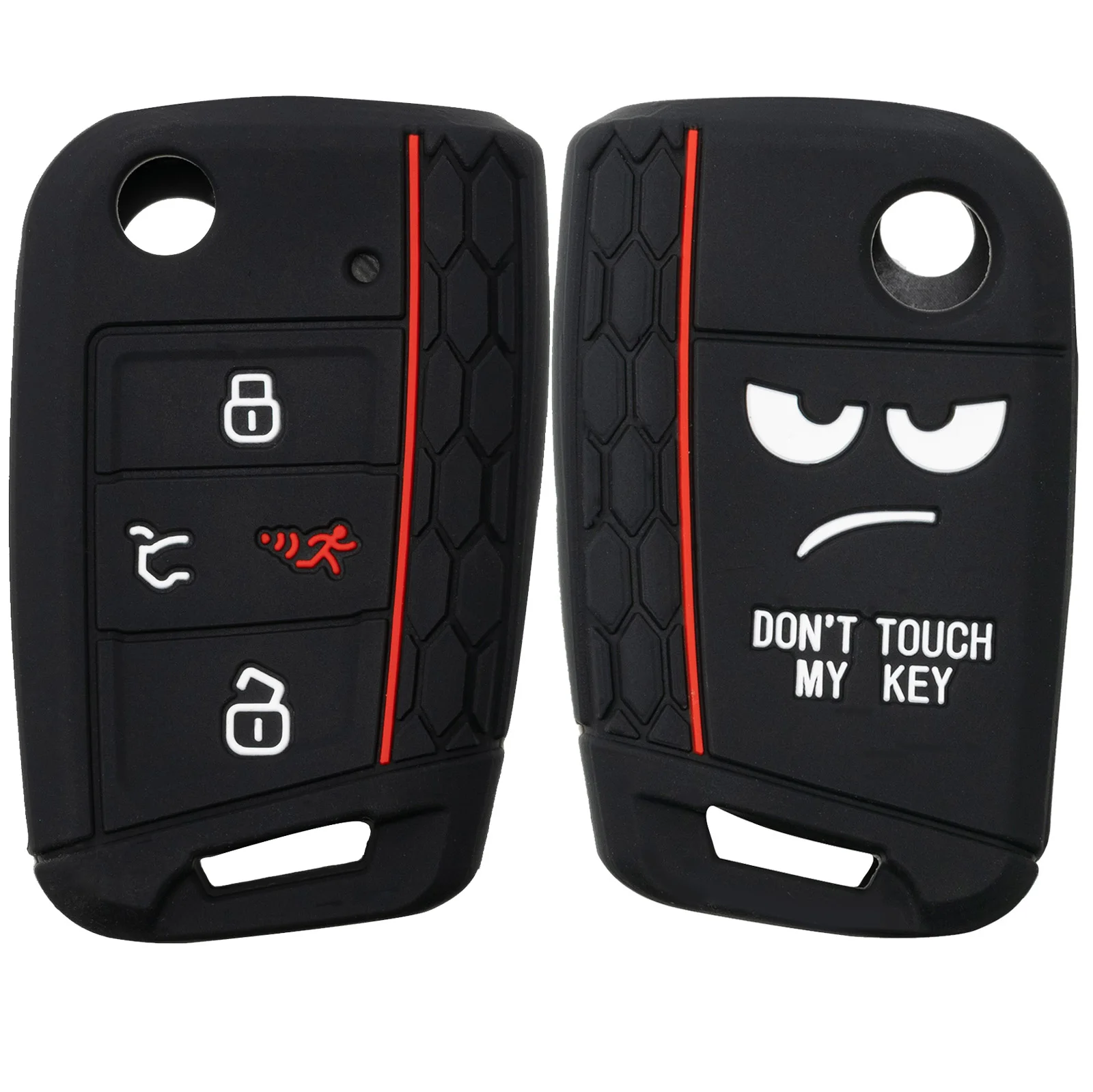 Silicone Key Fob Car Remote Cover Shell Case 4 Button Protector For Volkswagen Golf Wagon Skoda Octavia Golf Sportswagen Jetta key case cover key case flip key fob shell car key shell remote control case cover