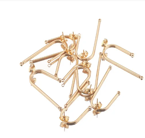 U Shaped Earrings Stainless Steel DIY Handmade Stud Earring Accessory 7
