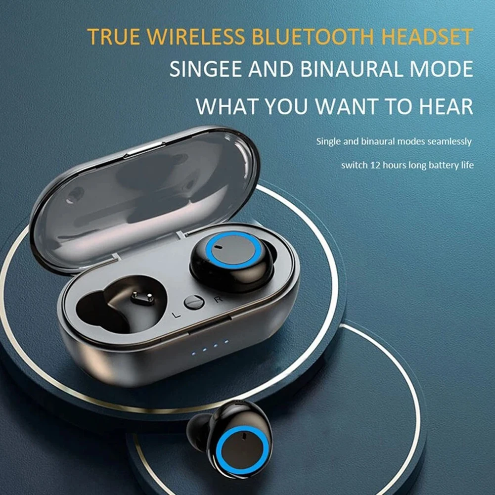 

Bluetooth-compatible Earphones 150mAh Charging Box Wireless Headphone Stereo Sports Waterproof Earbuds Headsets With Microphone