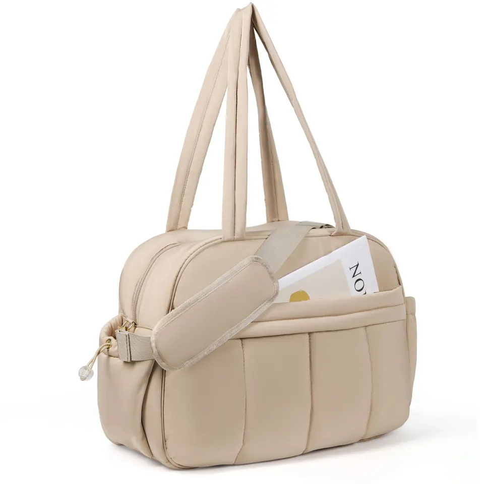 Quilted Travel Duffel Bag with Laptop Compartment