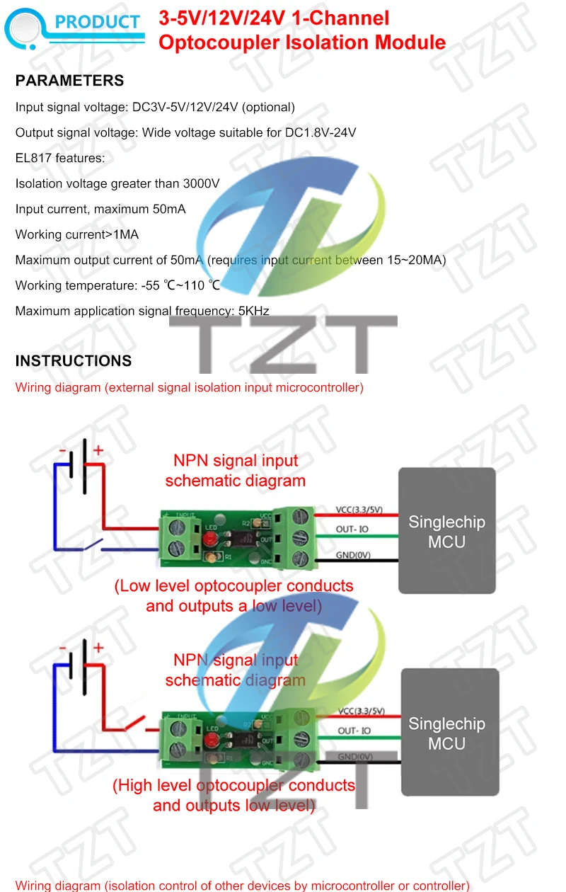 GREATZT 1-Kanal-Optokoppler-Isolationsmodul PC817 Photoelektrischer Schienenhalter für SPS-Antriebsmotorplatine 3V-5V 12V 24V – Detail 1