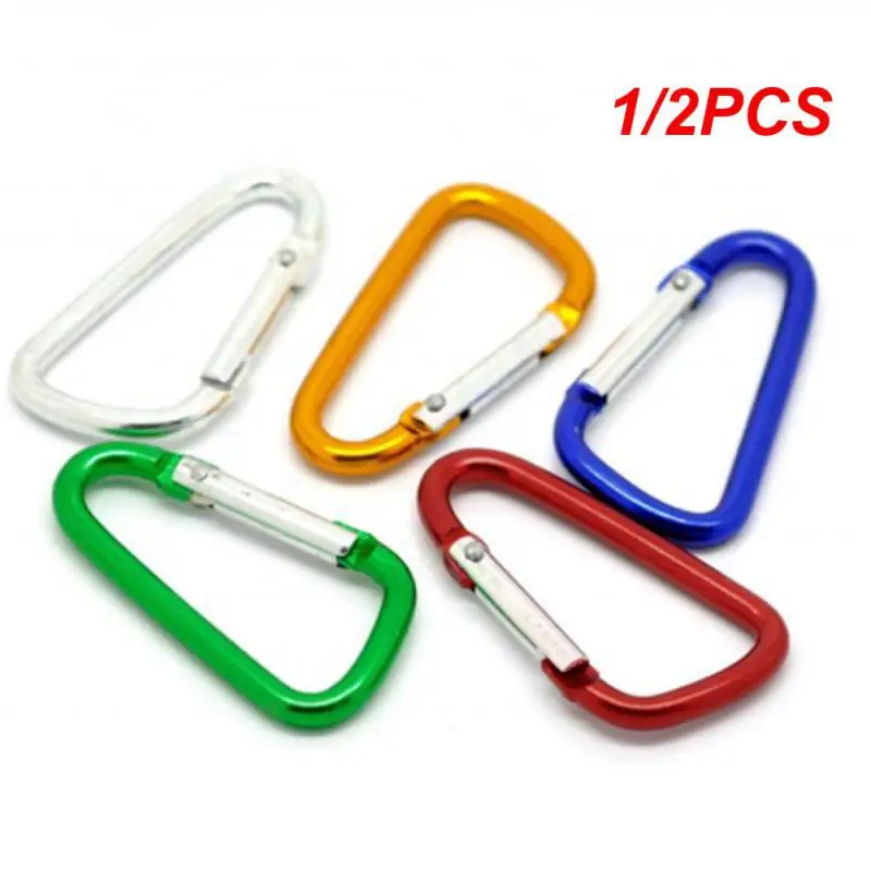1/2PCS 8mm Carabiner Spring Snap Hook Spring Link Hook Clip Hook D-ring Snap Hook Aluminum Backpack Hanging Keychain Not for