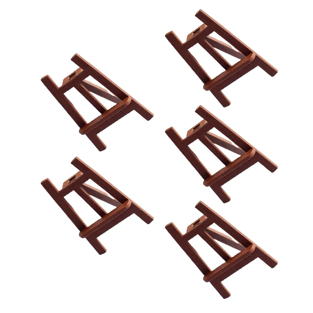 5 Pcs Mini Wooden Easel Model Lightweight Portable House Decor Micro Landscaping Accessory Supplies Easels Display