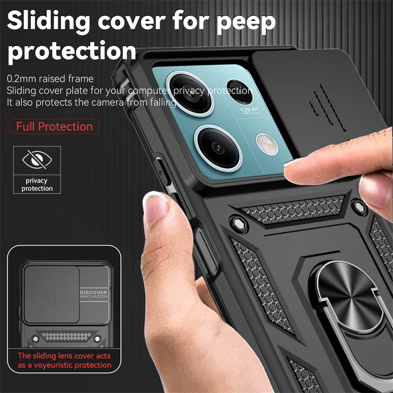 Armored Slide Camera Lens Protection Phone Case - Durable Back Cover