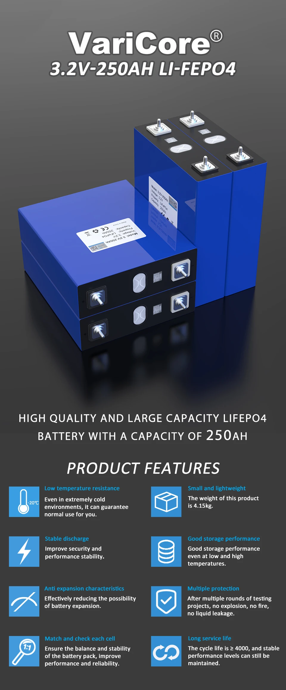 3.2V LiFePO4 Battery 320AH 280ah 200ah 150ah 105ah 340ah DIY 12v 24V Automotive