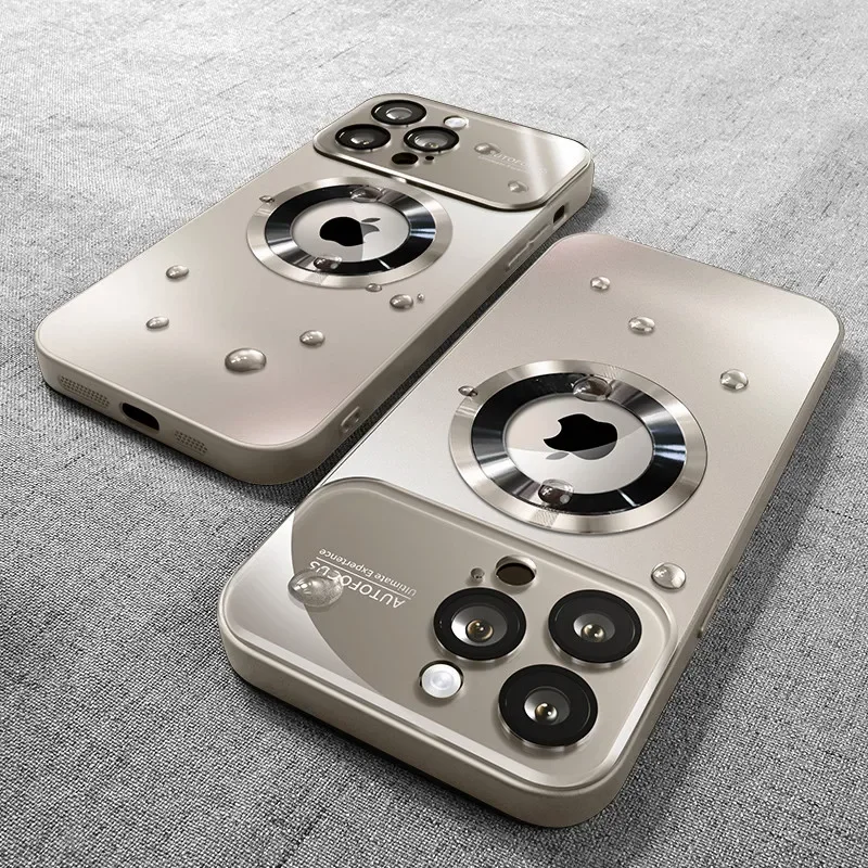 Luxury Glass Camera Lens with MagSafe-Compatible Shockproof Wireless Charging Case Cover