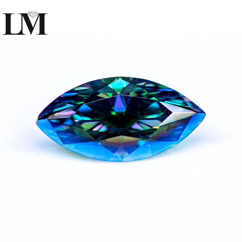 Moissanite Gemstone Rainbow Green Color Marquise Cut Lab Grown Diamond Per Ciondoli Fai Da Te Donna Advanced Jewelry Making Materials