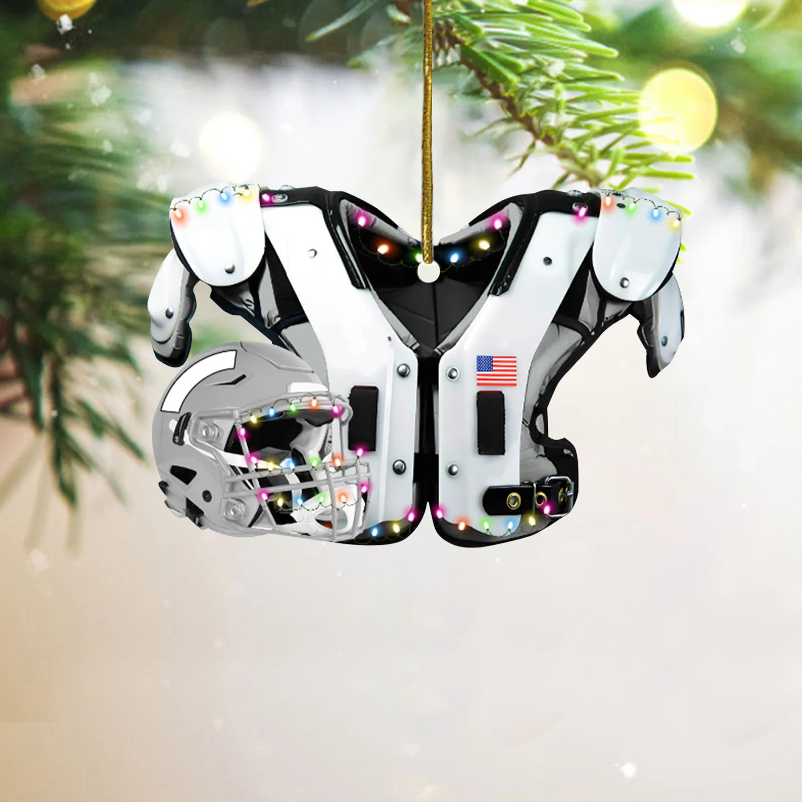 2022 DIY American Football Shoulder Pads And Helmet For Christmas Tree Decoration Car Rearview Mirror Pendant Crafts Collection |