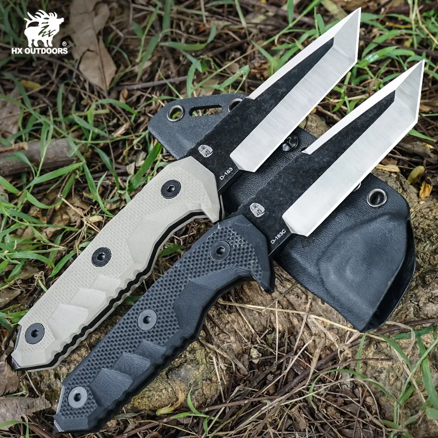 HX OUTDOORS Fixed Blade Knife with G10 Handle Survival Hunting