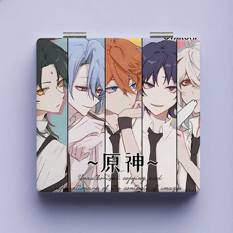 

Game Genshin Impact Anime Small Fresh Mirror Cosplay Portable Makeup Mirror Student Folding Mirror Kawaii Gift