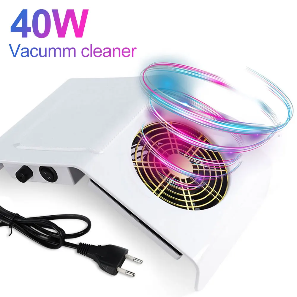 

Мощный пылесборник для ногтей, малошумные вентиляторы 40 Вт, мощный пылесос для ногтей с 2 мешками для сбора пыли, оборудование для дизайна ногтей