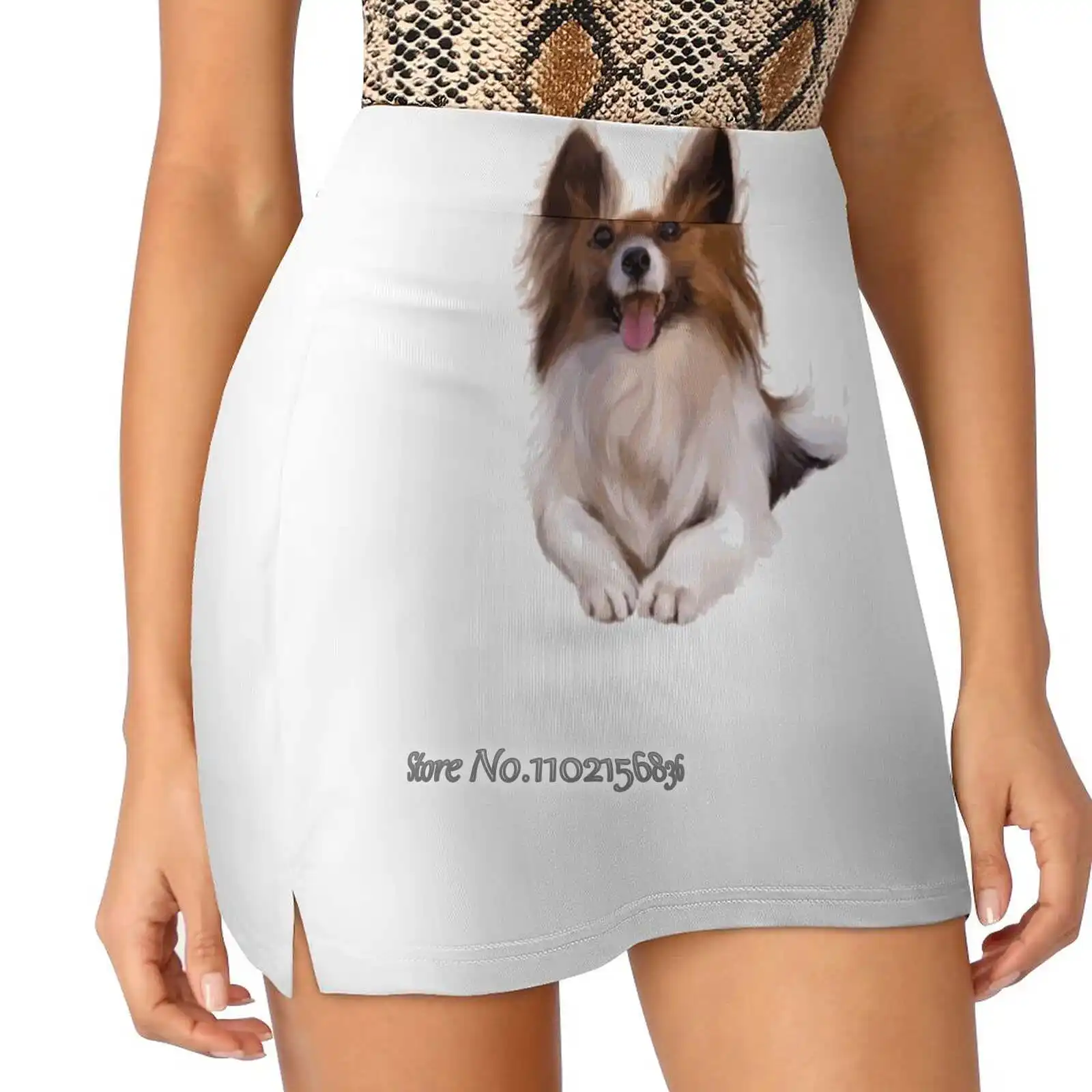 Papillon Dog Women Gonne Da Tennis Golf Badminton Pantskirt Sport Phone Pocket Skort Beautiful Dog Canine Breed Ounter Purple
