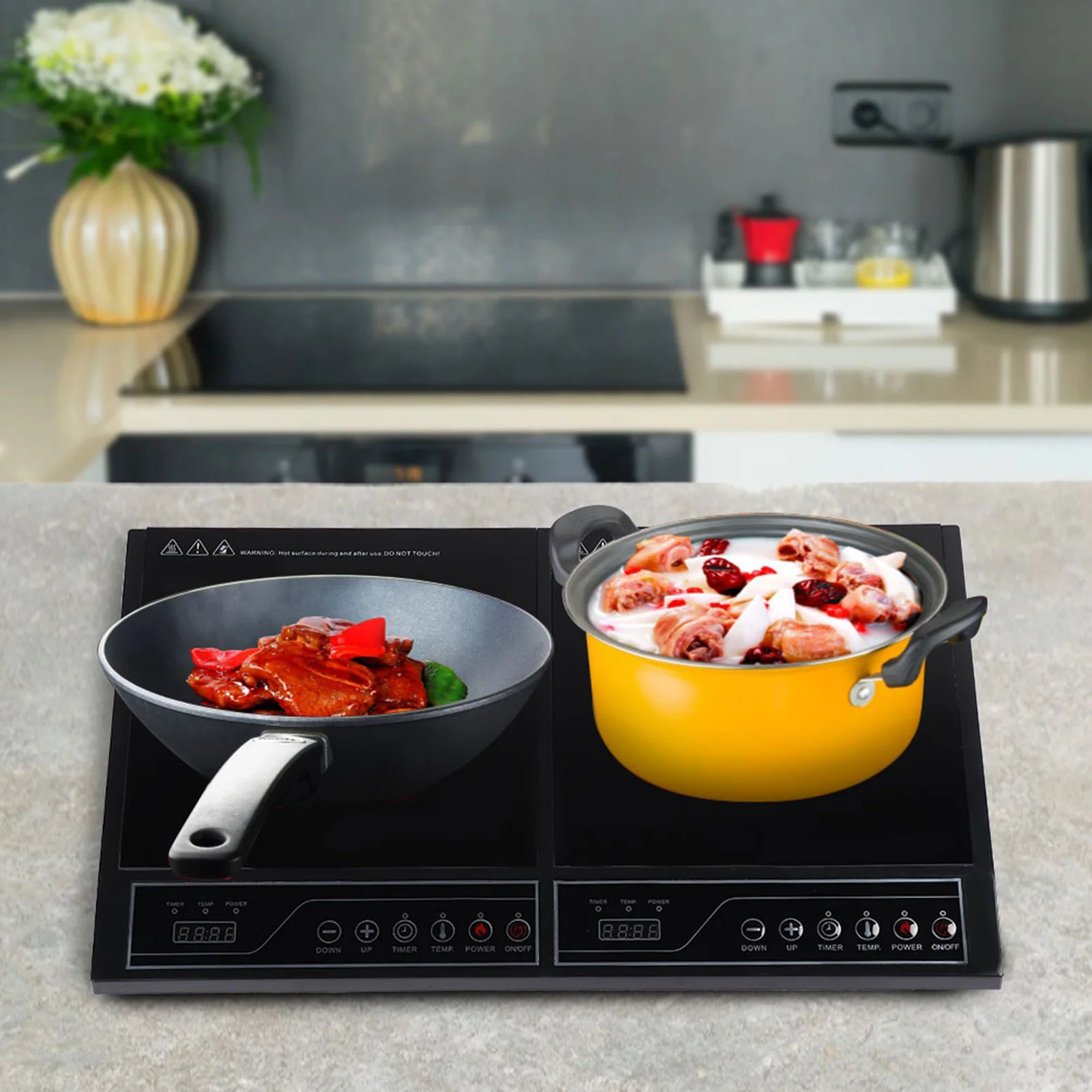 /2000W Home Kitchen Electric Double Induction Cooktop Touchpad Induction Cooker Electric  Electric Cooker Induction Cooker 1
