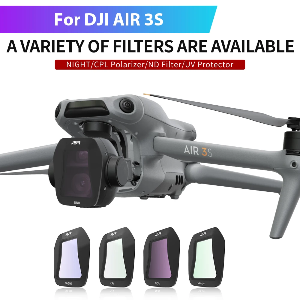 For DJI AIR3S Gimbal Filter CPL/ND/NDPL/UV/Natural Night/Star 8 IN 1 Filter Set Multifunction Filter Drone Accessories