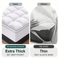 HGETVE Extra Thick Mattress covers  Topper 1000Gsm Cooling Noiseless Breathable Fitted 8-21 Deep Pocket Machine Washable 5