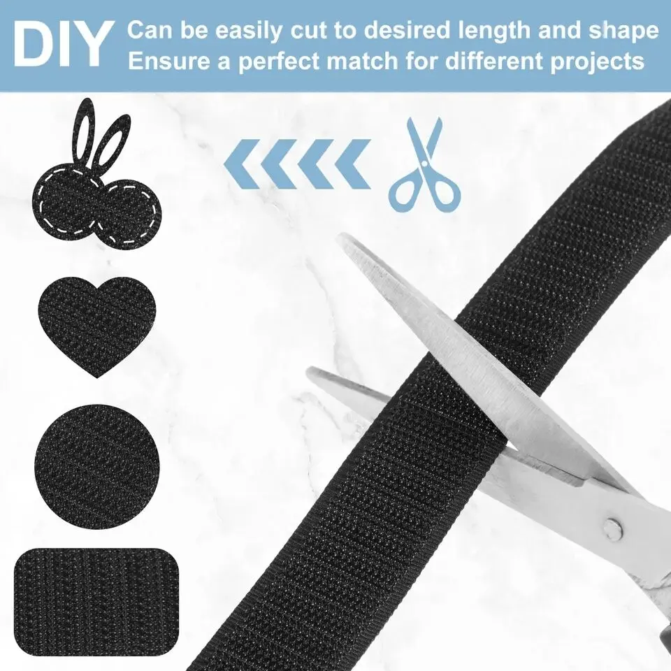 Hook and Loop Tape Nylon Heavy Duty Sticky Reusable Fastener Roll Strips Sewing Adhesive Velcros Tape 20-50mm 10M/Pair