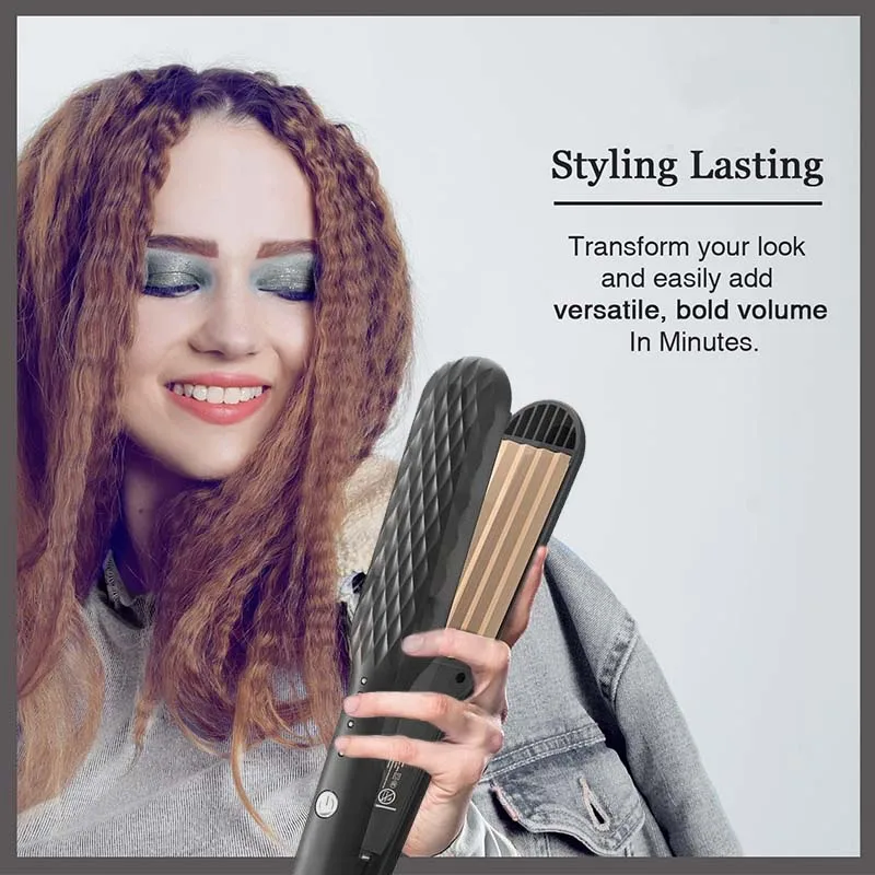 Professional Ceramic Corrugated Iron Fluffy Hair Curler 3D Hair Crimper Iron Corn Perm Splint Flat Curling Styling Tool hair curler hair iron hair tools