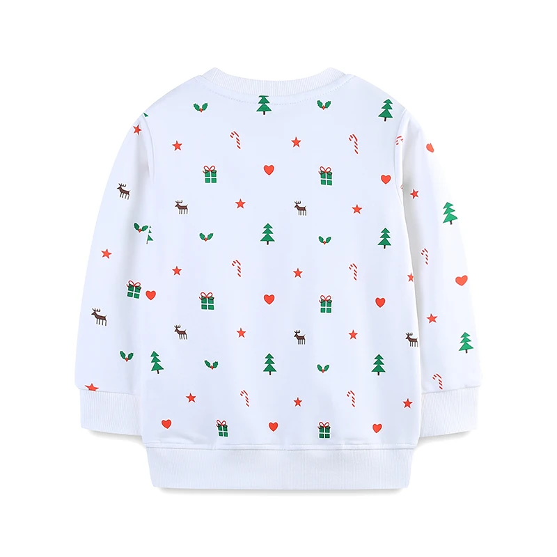 White Tops Cotton Baby Girls 2025 Autumn Spring Kids Clothes Children's Clothing Cartoon Christmas Tree Gifts Sweatshirts