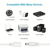 สายต่อไฟ DC 3M 5M 10M 15M 20M 30M 50M 5.5x2.1 มม. หัวเสียบตัวเมียเป็นตัวผู้ สายต่อไฟ DC12V 6