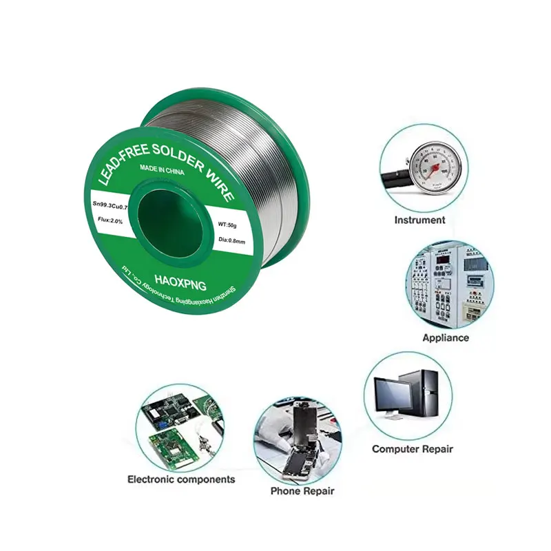 Soldering Wire Soldering Tin Wire Welding Wires Lead-free Low Temperature Flux-cored Soldering Wire Tin Low Melting Point 217 Degrees No Clean Needed