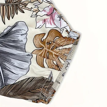 سراويل كاجوال فضفاضة ومتعددة الاستخدامات للنساء ، سراويل نوم واسعة الساق ، سراويل فانوس أوراق المشمش ، الصيف 3