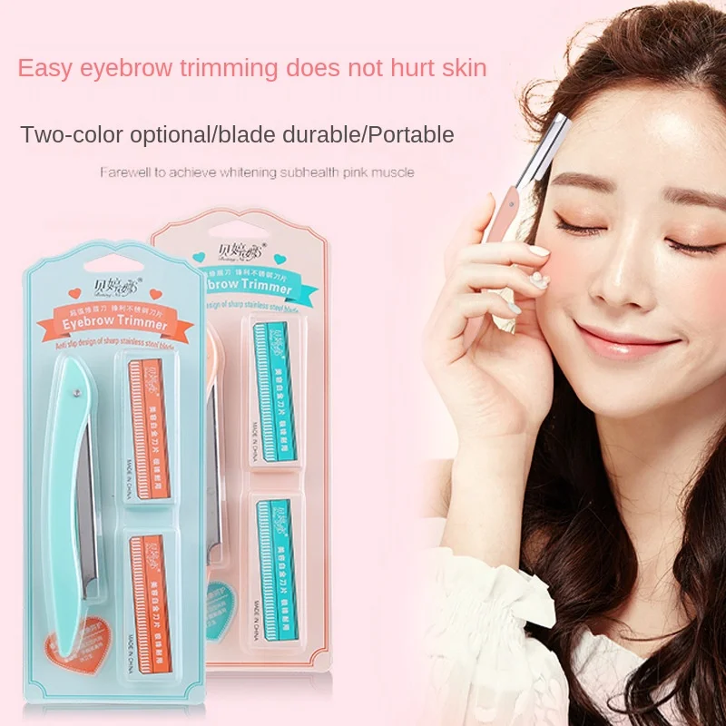 Portable Eyebrow Trimmer 10 Razors Eye Brow Shaper Shaver Face Razor Blade Facial Hair Remover Makeup Tools For Women eyebrow trimmer set,eyebrow trimmer,eyebrow razor set,eyebrow razor,eyebrow trimmer blade
