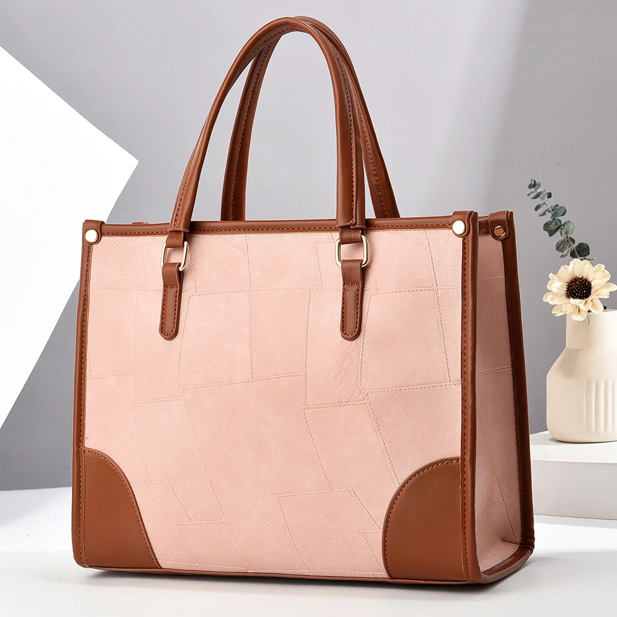 Neue Ankunft Einkaufstasche für Frauen Schultertasche PU Leder Aktentasche für Frauen Große Kapazität Handtasche Taschen – Detail 5
