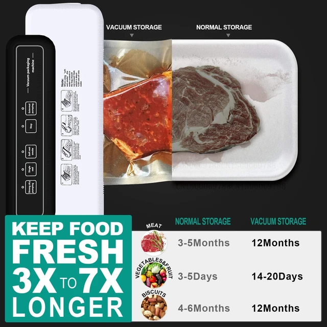 Konyhai Vákuumtömítő Erős Sous Szivattyúzó Geasser Tömítőgép Kannák Vákuumcsomagoló Élelmiszer -Tároláshoz Száraz És Nedves Módok Csomagolás - Image 2